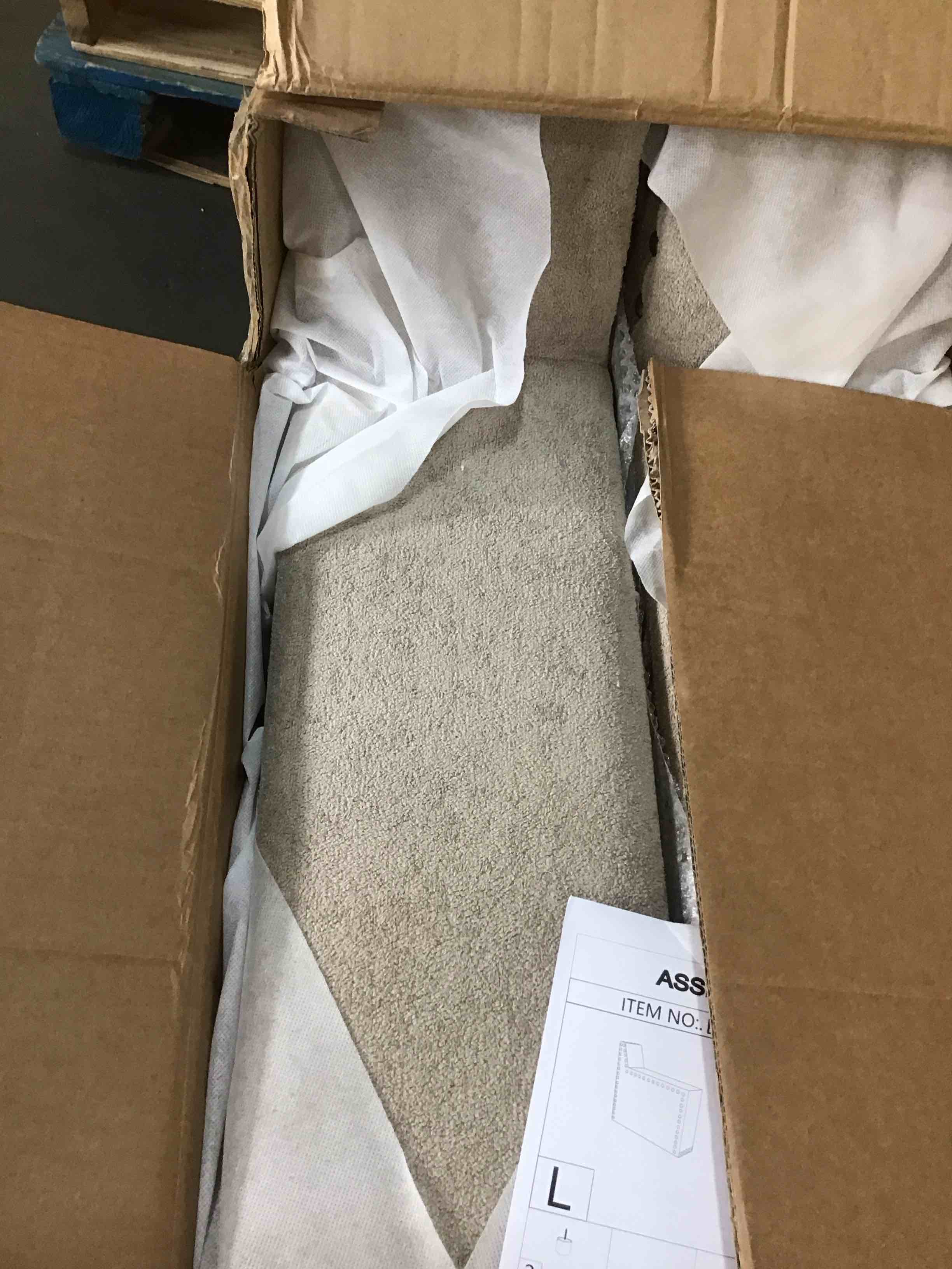 Aindriu 151.5" Wide Reversible Modular Large Sectional Body Fabric: Camel Polyester *incomplete, 1 ottomans and arms only* *2 boxes total* 