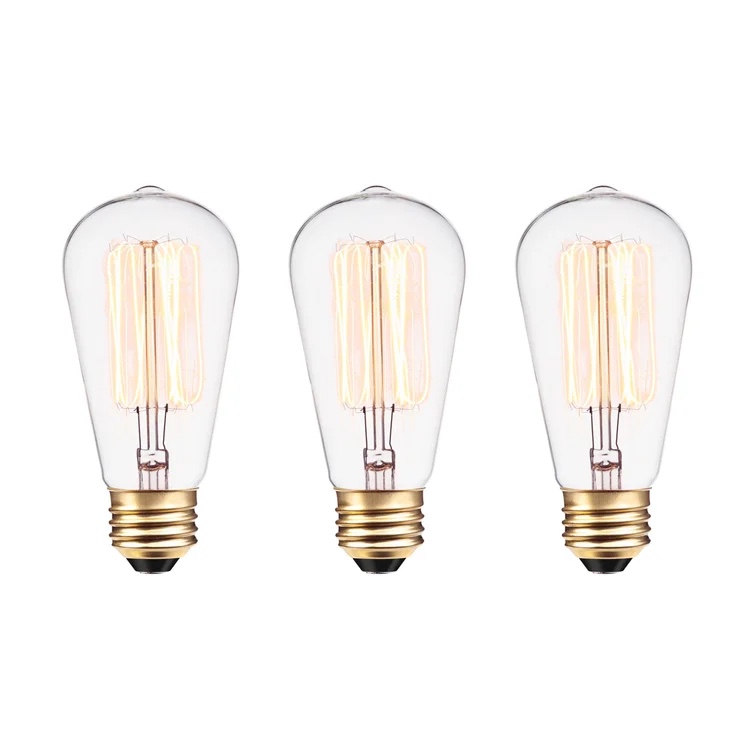 Lyle 60 Watt ST64 E26/Medium (Standard) Dimmable Incandescent Bulb (Set of 3)