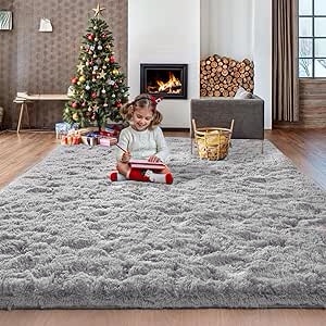 Soft Large Fluffy Fuzzy Shag Plush Furry Carpet *size unknown* *similar to stock photo* 