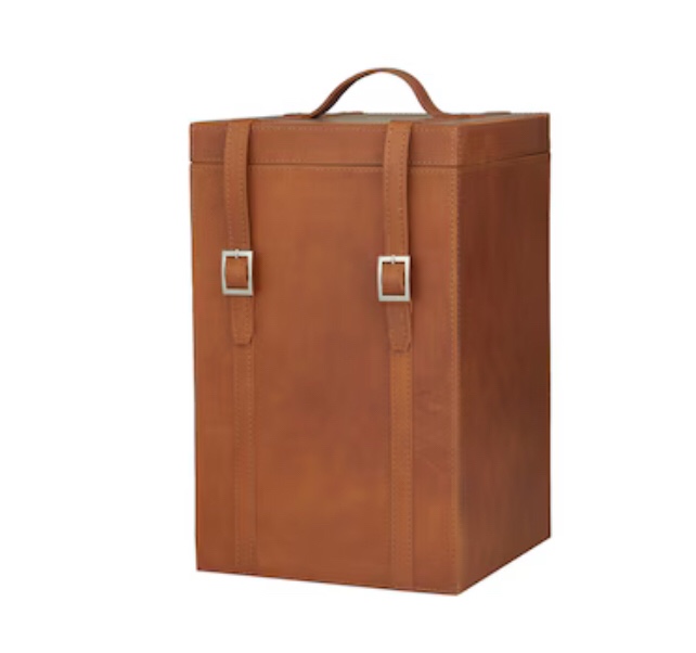 genuine leather wine bottle holder 4 bottles 43076