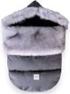 7 A.M. Enfant TundraPOD Stroller and Car Seat Footmuff, Convertible into a Single Panel Cover (White Fur & Beige Heather, 0-18M)