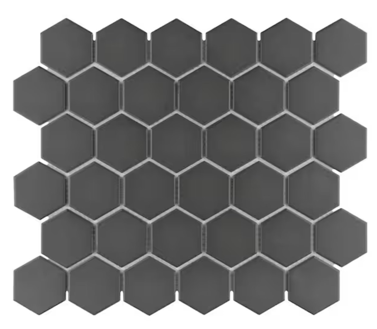 Gotham 2 in. Hex Black 6 in. x 6 in. Porcelain Mosaic Take Home Tile 