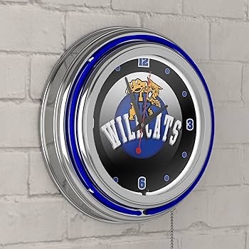 University of Kentucky Wildcats Chrome Double Rung Neon Clock