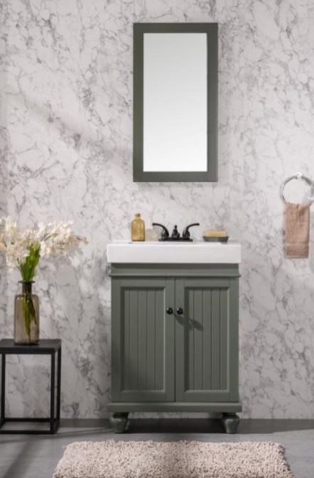 24” bathroom vanity green