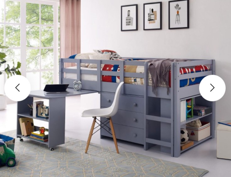 Low Study Loft Bed with Desk by Naomi Home(incomplete chest onlyj