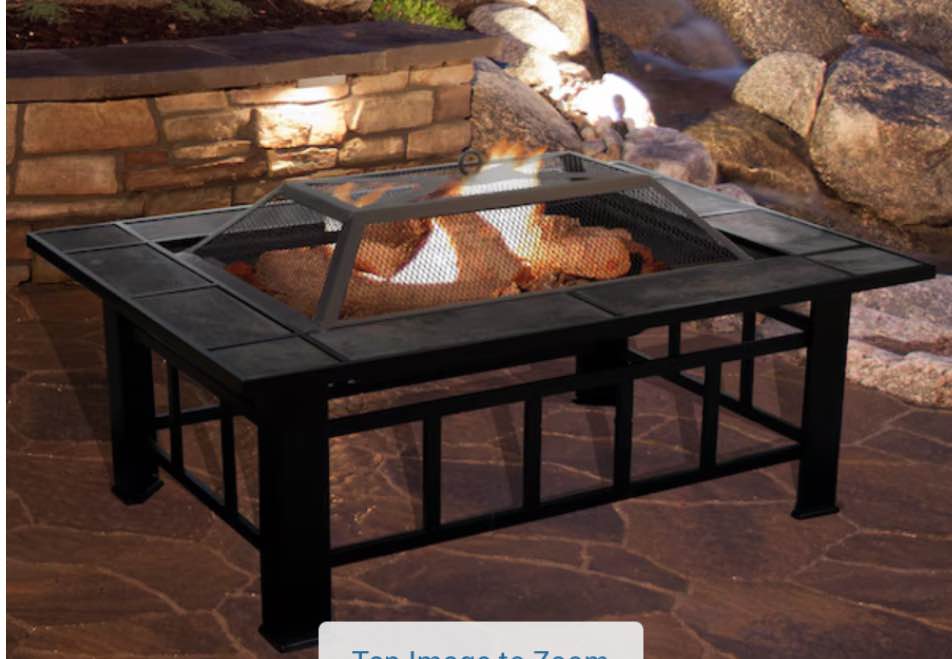 37-inch Outdoor Fire Pit Table, Black