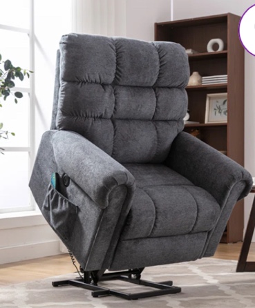 41"W Oversized Power Lift Chair With Heated Massage Recliner And USB (incomplete box 2/3)
