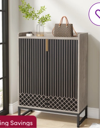 20 Pair Shoe Storage Cabinet, 5-tier Entryway Shoe Cabinet with Doors