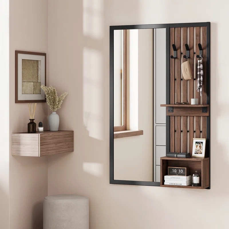 Marcetta Metal Rectangle Wall Hall Trees