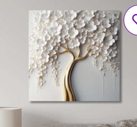 Arunveer White Orchid Tree Garden of Branches VII - Print on Canvas