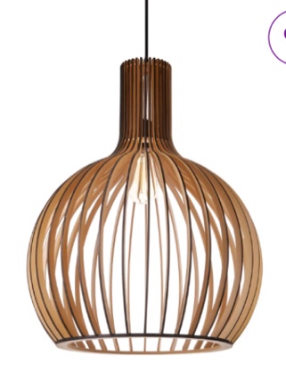Carlea 1 - Light Wood Dome Pendant