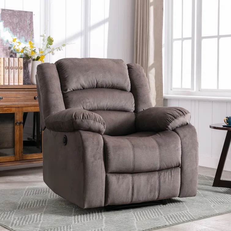 38.6" Wide Modern and Super Soft Overstuffed Power Standard Recliner with Wide Armrest