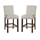 Aubrey 25.75 in. Natural Wood Counter Stool (Set of 2)