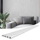 5 Piece 96" x 6.26" WPC Slat Wall Panels, 3D Wood Look Acoustic Diffuser Wall Paneling for Modern Decor