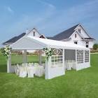 20 Ft. W x 40 Ft. D Metal Party Tent, Durable Wedding Gazebo with 4 Sand Bags