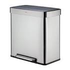 Qualiazero 16 Gallon Stainless Steel Step On Multi-Compartments Trash & Recycling Bin