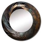 Whirling Wisdom Vortex I Abstract Spirals Metal Round Mirror Wall Decor