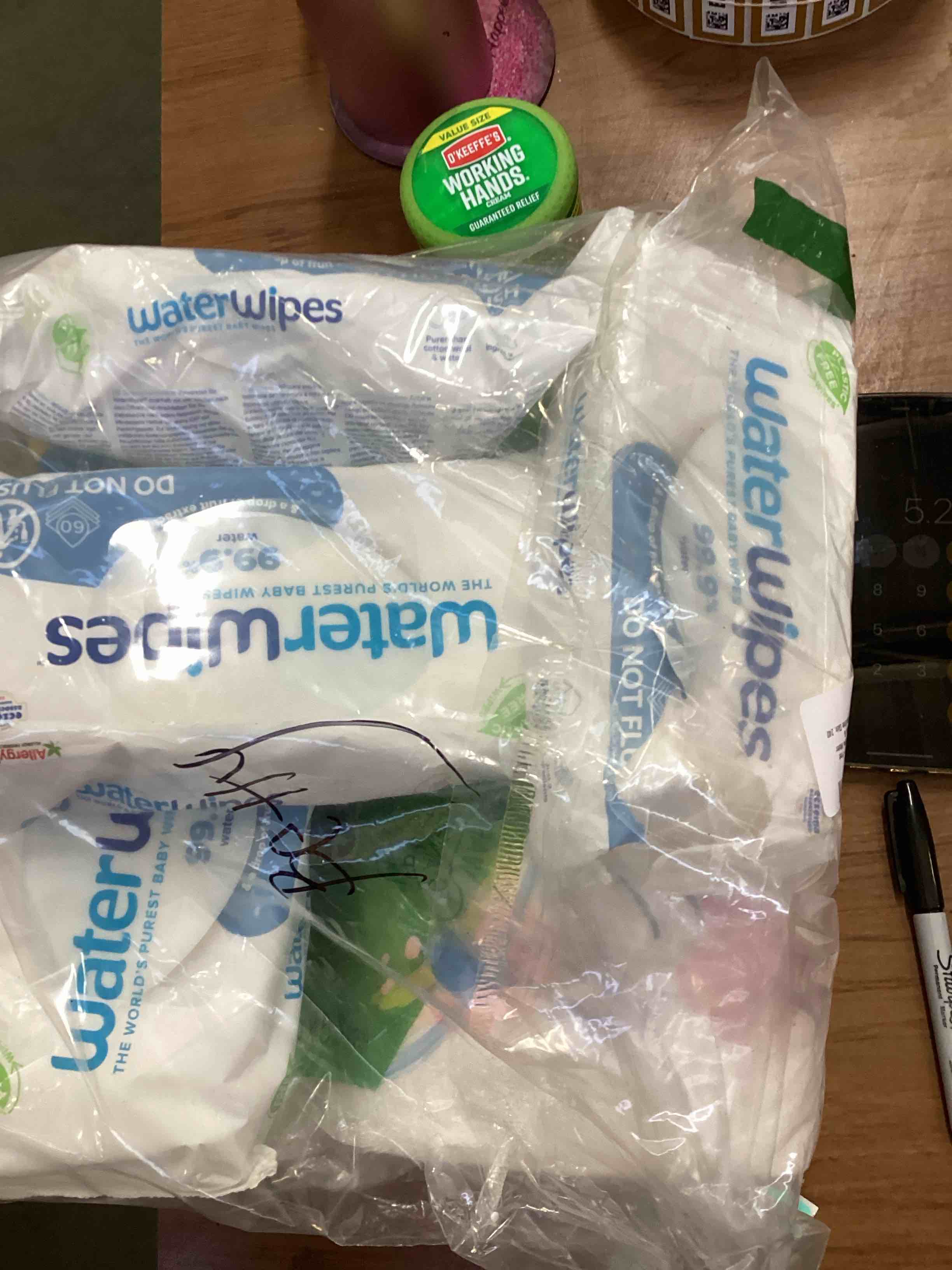 WaterWipes Plastic-Free Original Baby Wipes, 99.9% Water Based Wipes, Unscented & Hypoallergenic for Sensitive Skin, 240 Count (4 packs), Packaging May Vary