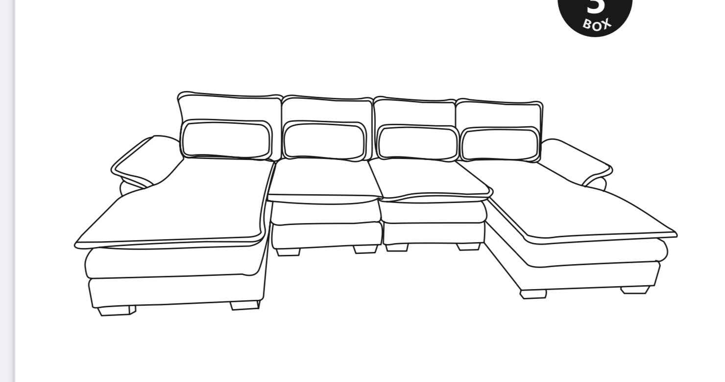 (incomplete)HFSN-1020BG-2 u shaped selectional sofa