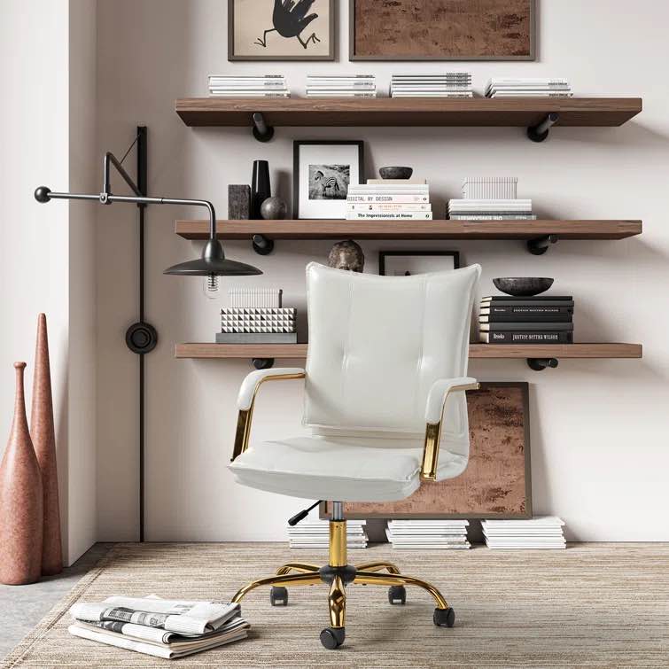 Lundgren Faux Leather Task Chair with Padded Arms