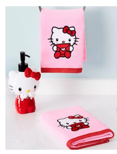 hello kitty lotion pump & 2pk hand towel