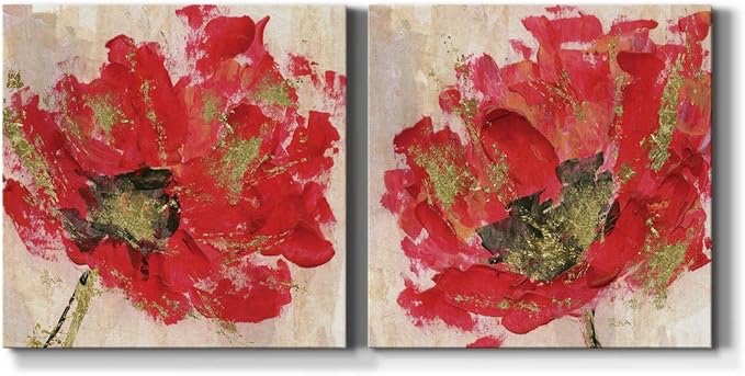 Renditions Gallery Red Infusion I Wall Art, Premium Gallery Wrapped Canvas Decor, Ready to Hang, 32 in H x 32in W, Made in America Print