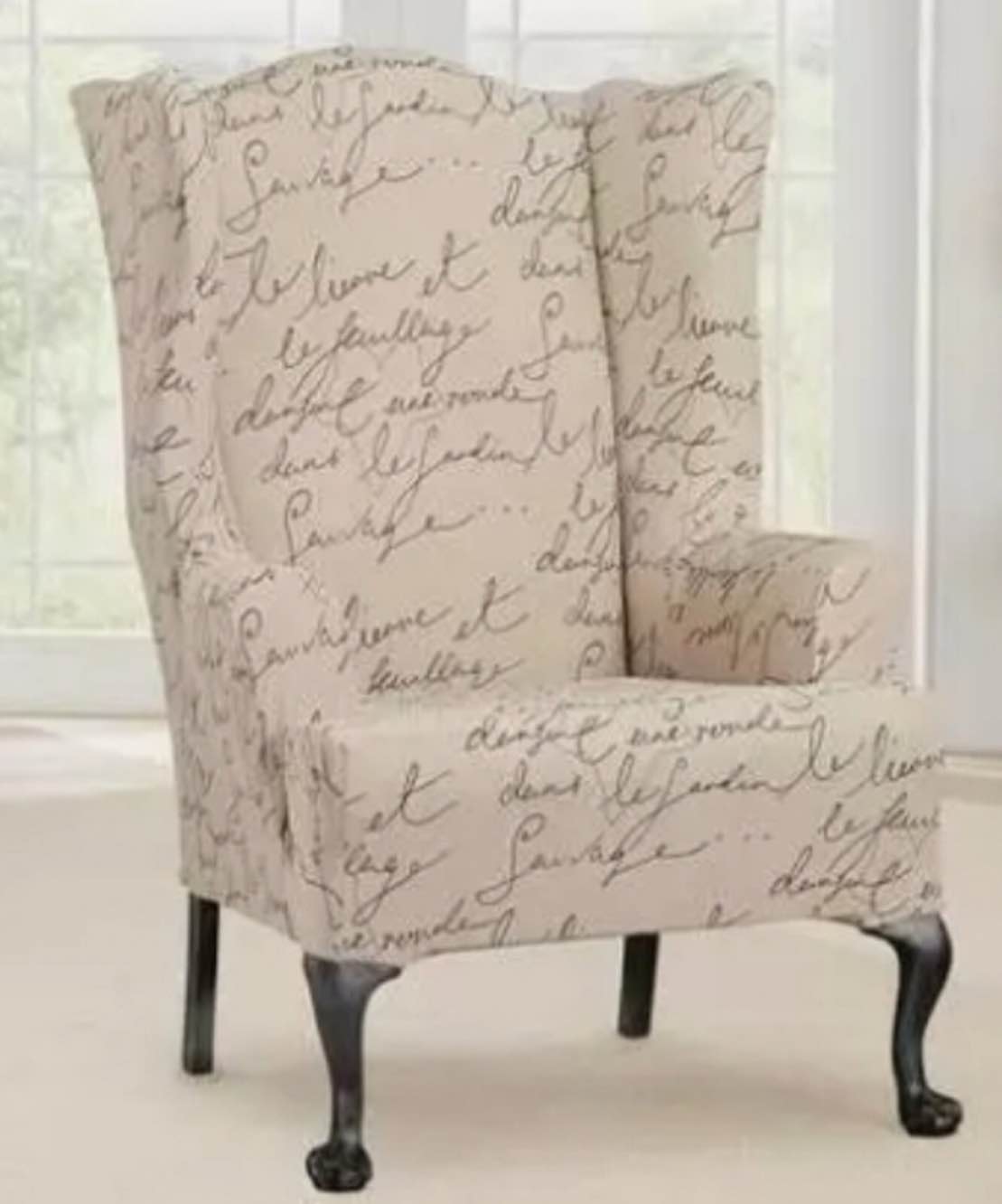 Surefit Home Décor Stretch Pen Pal T-Cushion Wingback Chair Slipcover