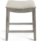 Upholstered Bar & Counter Backless Stool with Solid Wood Frame Number Of Stools: 2, Color/Pattern: Light Gray, Seat Height: Bar Stool (29.75" Seat Height)