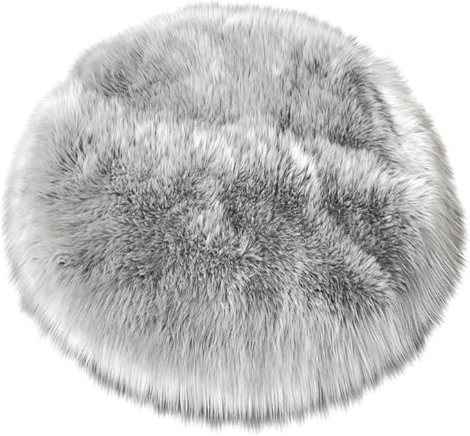 Round Malakii Handmade Shag Faux Sheepskin Gray Area Rug Rug Size: Round 10'