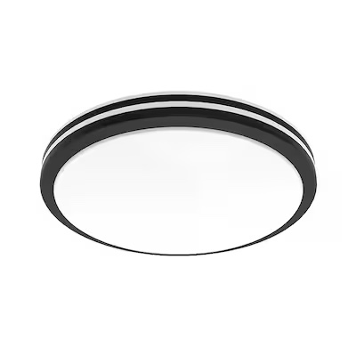 allen + roth Rendale 1 -Light 19-in Matte Black Integrated LED Flush Mount Light ENERGY STAR Certified 