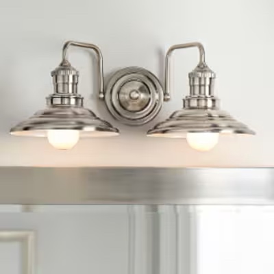 allen + roth Hainsbrook 18.25-in 2 -Light Antique Pewter Industrial Vanity light