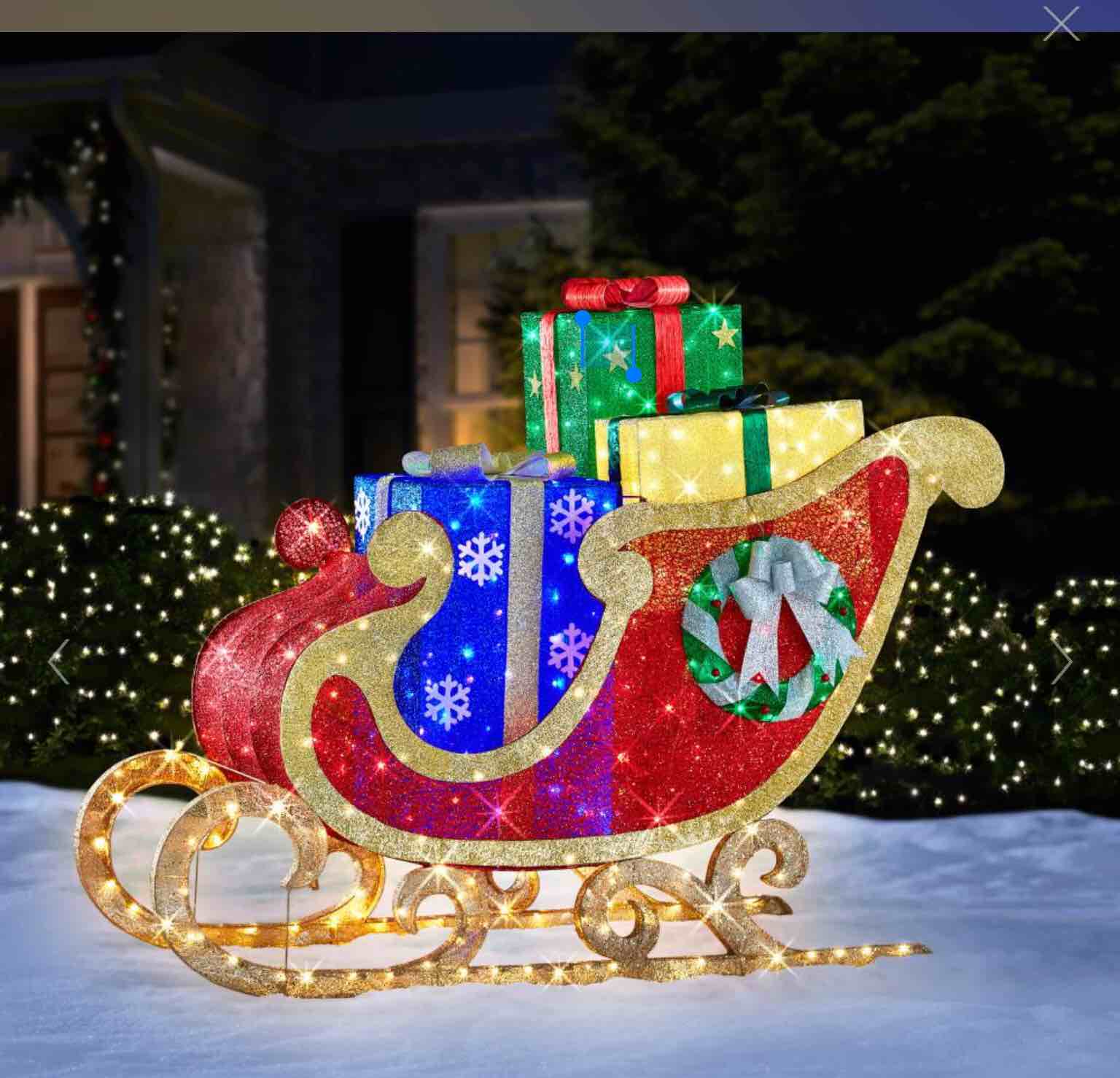 ( incomplete) The 8' Christmas Spirit Twinkling Sleigh
