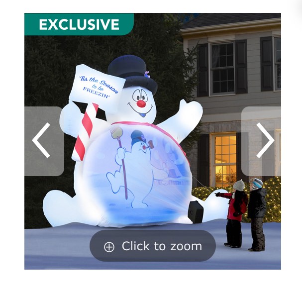 the video projecting 10' frosty the snowman