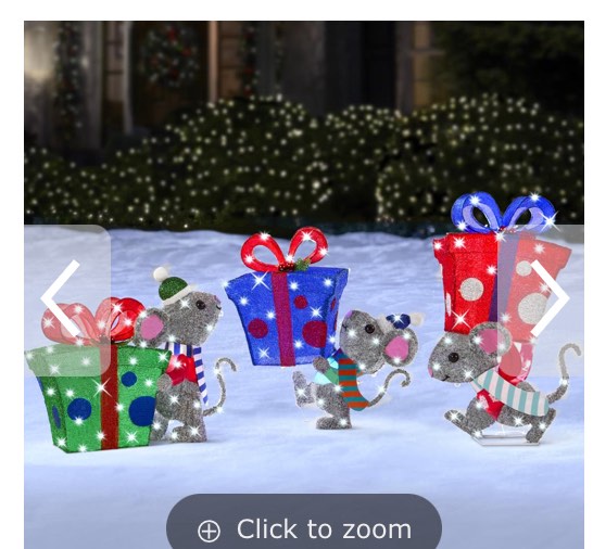 the illuminated three christmas mice