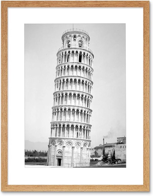 VINTAGE PHOTO ARCHITECTURAL LEANING TOWER PISA ITALY FRAME ART 