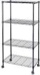 JS HANGER Wire Shelving Unit, 4-Tier Heavy Duty Height Adjustable Rolling Metal Shelves for Storage, 440 lbs Capacity, 23.23''W X 13.4''D X 47.24''H, Black 4-tier Black