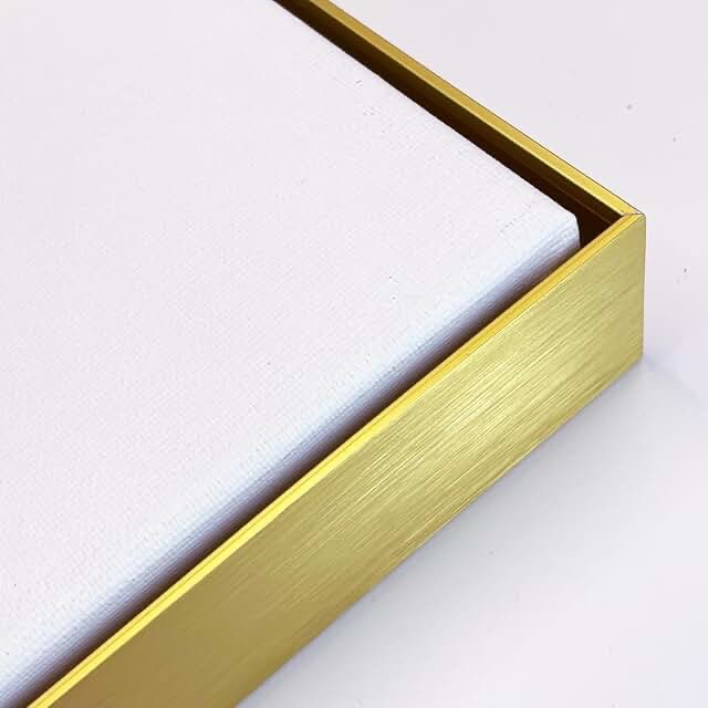 FOLKOR Floating Frame for 16x20 Canvas Paintings, DIY Metal Canvas Frame with 1.5" Deep, Modern Floater Frame for Oil Paintings Portrait Landscape Living Room Bedroom Home Office Wall Art Decor (Gold)