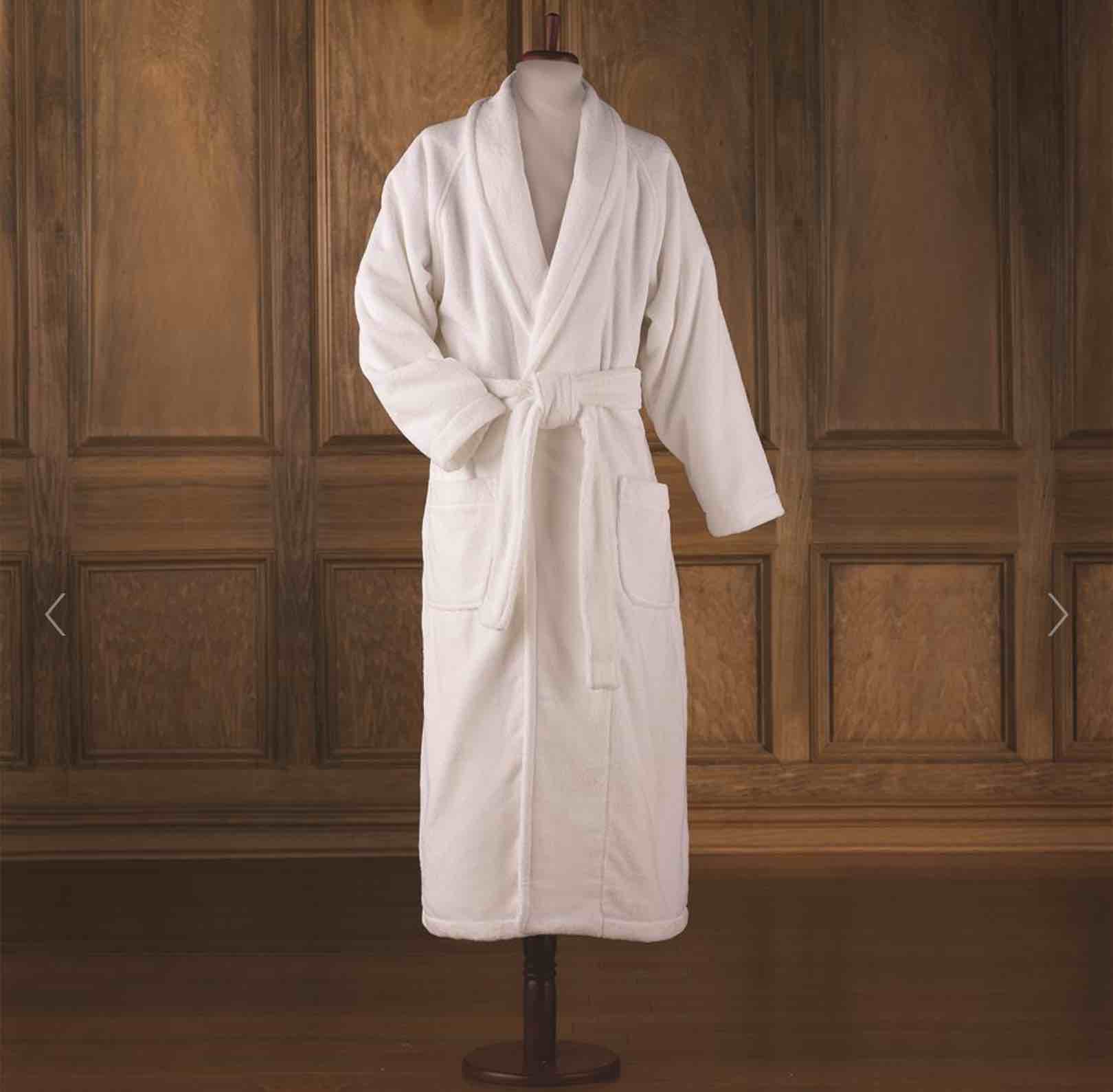 The Hammacher Schlemmer Genuine Turkish Cotton Luxury Bathrobe (White) Size SML