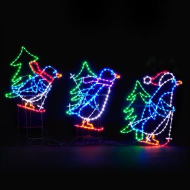 the animated skiing penguins