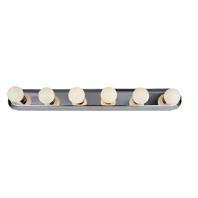  Key Features Location: Damp rated Power Source: Hardwired Dimmable An interactive representation of the product that can be rotated by 360 degrees A thumbnail for the video Project Source FV05-008 b089995 - View #2 Project Source FV05-008 b089995 - View #3 Project Source FV05-008 b089995 - View #4 Project Source FV05-008 b089995 - View #5  View All Images Project Source 36-in 6 -Light Polished Chrome Traditional Vanity light bar Item #24584 | Model #FV05-008
