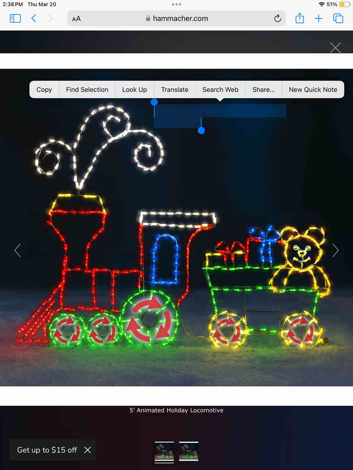 The 5' Animated Holiday Locomotive