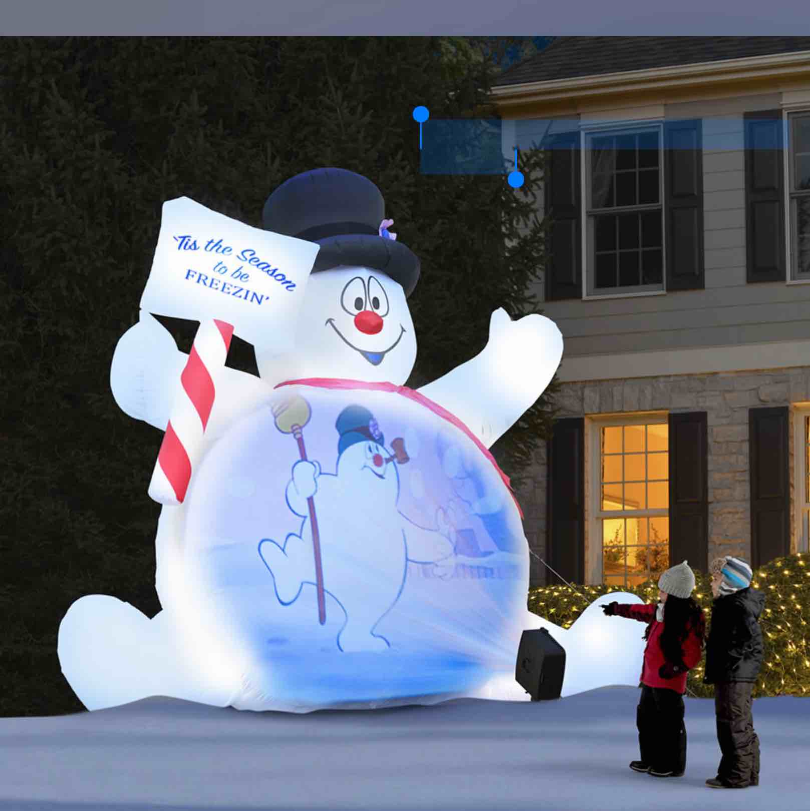 the video projecting 10' frosty the snowman