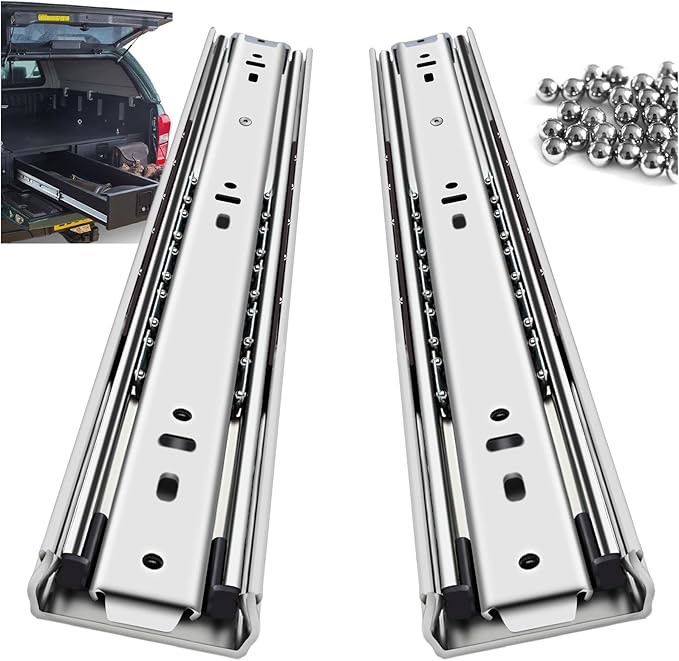 1 Pair Heavy Duty Drawer Slides 22 inch Soft Close Ball Bearing Drawer Slides - LONTAN 4502S3-22 Drawer Rails Heavy Duty 100 LB Capacity Full Extension Drawer Slides