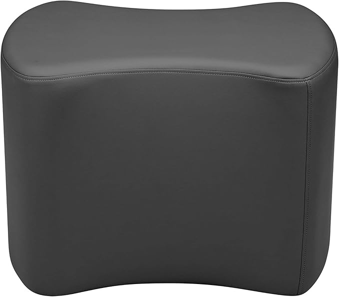 FDP Pro Series Bowtie Accent Ottoman (18" Height); Hand Upholstered Commercial Furniture for Hotel Lobby, Office, Restaurant, Home and More; Collaborative and Configurable Seating - Black