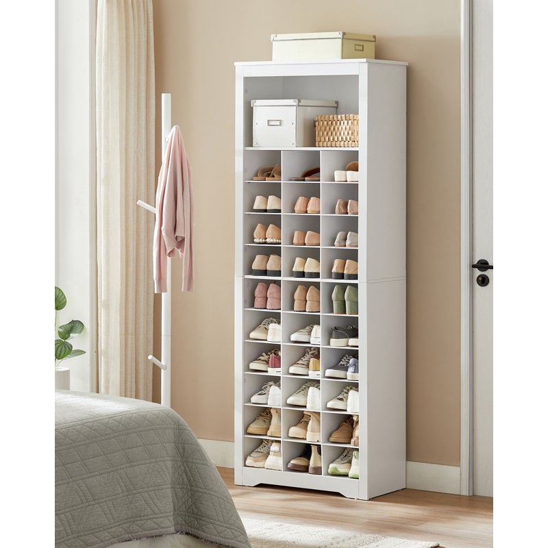 Shoe Storage Cabinet with 31 Open Cubbie, Adjustable Shelves, 10 Tier Shoe Rack Organizer