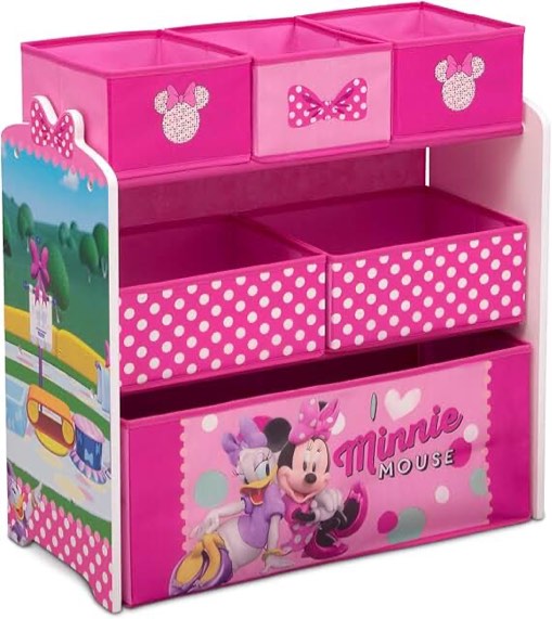 INCOMPLETE Delta Children Disney Minnie Mouse 6 Bin Design and Store Toy Organizer