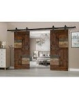INCOMPLETE Patented Product S Series Solid Wood Double Sliding Barn Door With Hardware Kit(Set of 2)-Assembly Needed