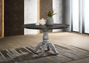 NOT COMPLETE Iris Round Slatted Dining Table Smoked, Box 3 Of 3