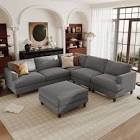INCOMPLETE SIMILAR TO STOCK PHOTO Latitude Run Oversized Modular Sectional Sofa, Shariff 7 Seat U Shaped Cloud Couch Body Fabric: Gray Chenille