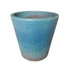 11.8 inch Ceramic Peyton Planter in Blue Pantina